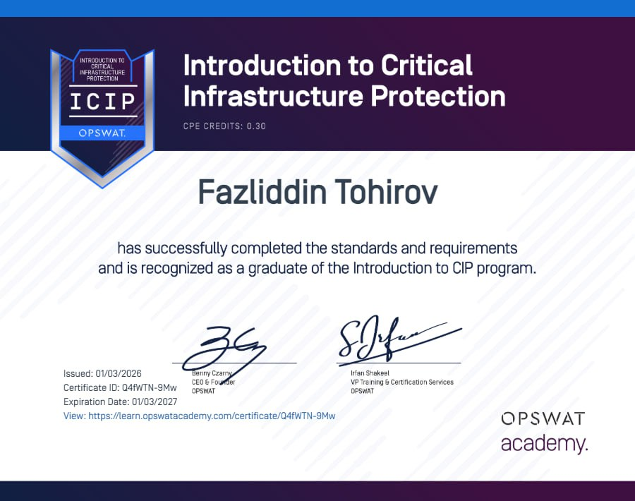 CIP certificate image